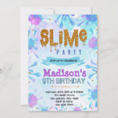 Cute slijm verjaardagsuitnodiging kaart (Voorkant)