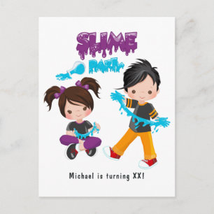 Cute Slime Feest Verjaardagsuitnodiging Briefkaart