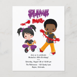 Cute Slime Feest Verjaardagsuitnodiging Flyer