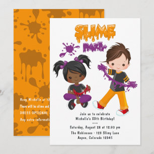 Cute Slime Feest Verjaardagsuitnodiging Kaart