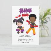 Cute Slime Party Birthday Kaart (Staand voorkant)