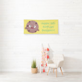 Cute slimme chocolade chip cookie cartoon spandoek (Insitu)