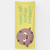 Cute slimme chocolade chip cookie cartoon spandoek (Verticaal)