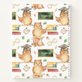 Cute Slimme Uil met Schoolbord Vaknaam Notitieboek (Achterkant)