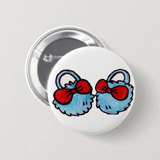Cute Slippers Button (Voorkant /achterkant)