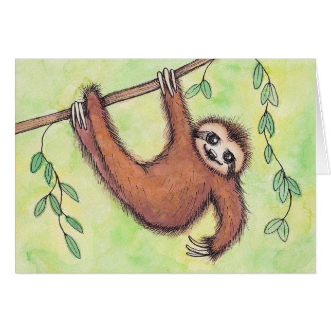 Cute Sloth (Voorkant Horizontaal)