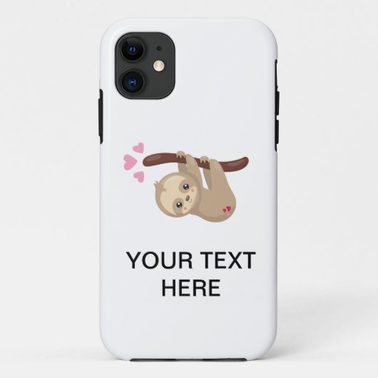Cute sloth aangepaste tekst Case-Mate iPhone case (Achterkant)