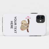 Cute sloth aangepaste tekst Case-Mate iPhone case (Achterkant (horizontaal))