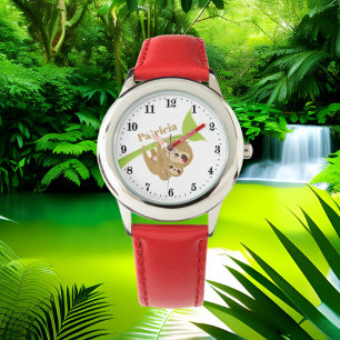 Cute sloth add name horloge
