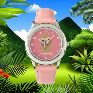 Cute sloth add name horloge