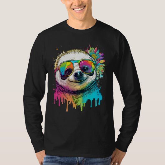 Cute Sloth  Animal on Sloth 3 T-shirt (Voorkant)