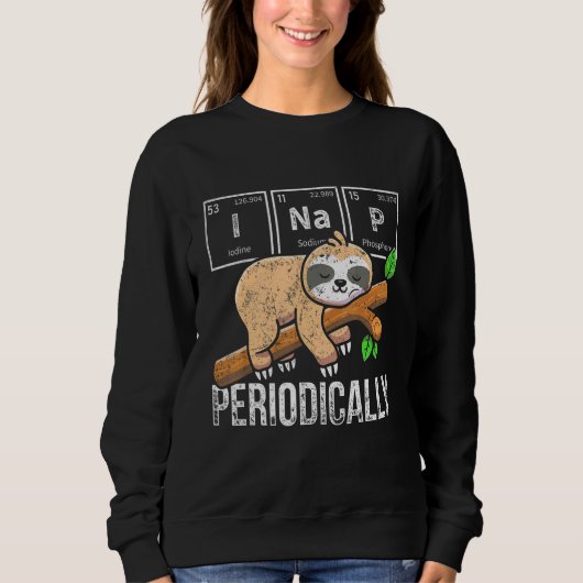 Cute Sloth Animal Periodic Table Science Chemist C Trui (Voorkant)