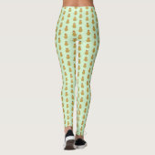 Cute Sloth Animal Yoga Lotus Pose Bleek Green Leggings (Achterkant)