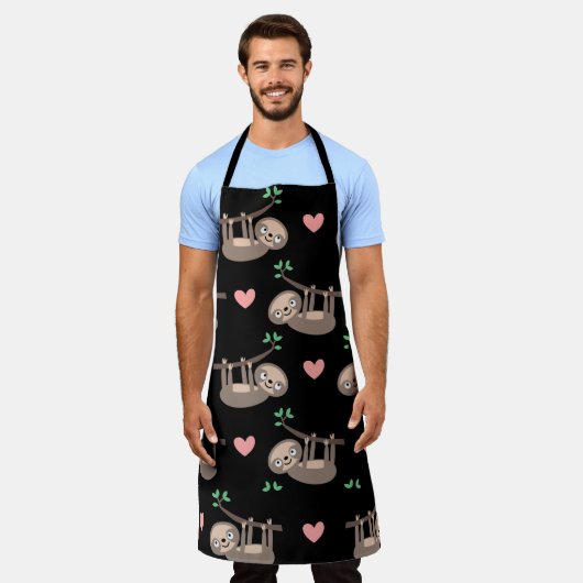 Cute Sloth Apron Schort (Gedragen)