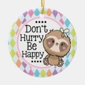 Cute Sloth Argyle is blij met Kerstmis Keramisch Ornament (Voorkant)