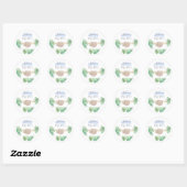 Cute Sloth Baby Boy Shower Classic Round Sticker (Vel)