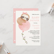 Cute Sloth Baby Girl Baby shower