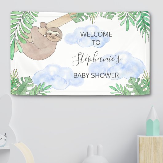 Cute Sloth Baby shower Banner