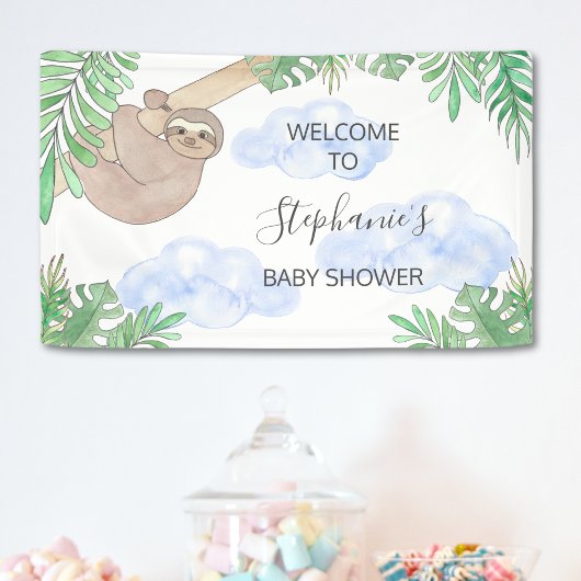 Cute Sloth Baby shower Banner