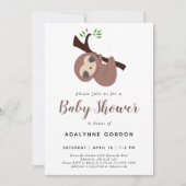 Cute Sloth Baby shower Boy Schattig Animal Kaart (Voorkant)
