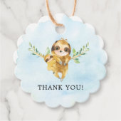 Cute Sloth Baby shower Favor Gift Label (Voorkant)