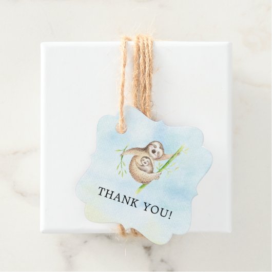 Cute Sloth Baby shower Favor Gift Label (In situ)