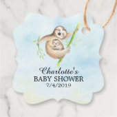 Cute Sloth Baby shower Favor Gift Label (Achterkant)