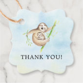 Cute Sloth Baby shower Favor Gift Label (Voorkant)