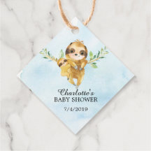 Cute Sloth Baby shower Favor Gift Label