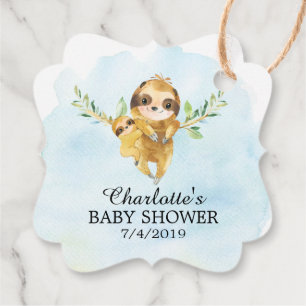 Cute Sloth Baby shower Favor Gift Label