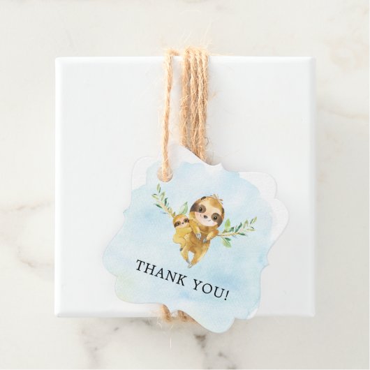 Cute Sloth Baby shower Favor Gift Label (In situ)