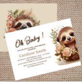 Cute Sloth Baby shower Invitation Kaart