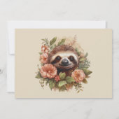 Cute Sloth Baby shower Invitation Kaart (Achterkant)