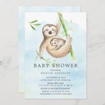 Cute Sloth Baby shower Invitation