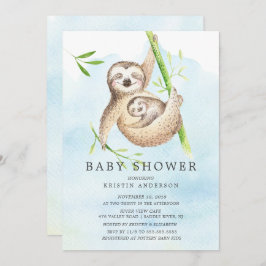 Cute Sloth Baby shower Invitation Kaart