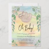 Cute Sloth Baby shower Kaart (Voorkant)