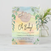 Cute Sloth Baby shower Kaart (Staand voorkant)