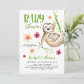Cute Sloth Baby shower Kaart (Staand voorkant)