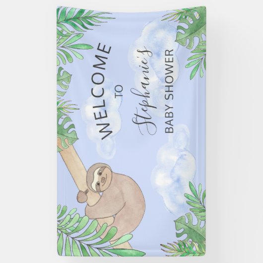 Cute Sloth Baby shower Spandoek (Verticaal)