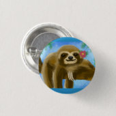 Cute Sloth Badge Ronde Button 3,2 Cm (Voorkant /achterkant)