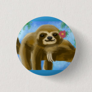 Cute Sloth Badge Ronde Button 3,2 Cm