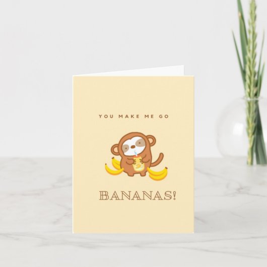 Cute Sloth Banana Milk Kaart (Voorkant)