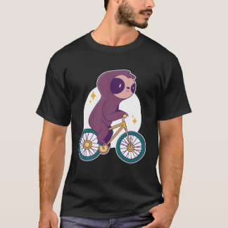 Cute sloth bicycle  cyclist t-shirt