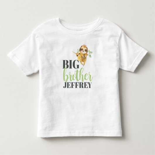 Cute Sloth Big Brother Shirt voor ouderen (Voorkant)