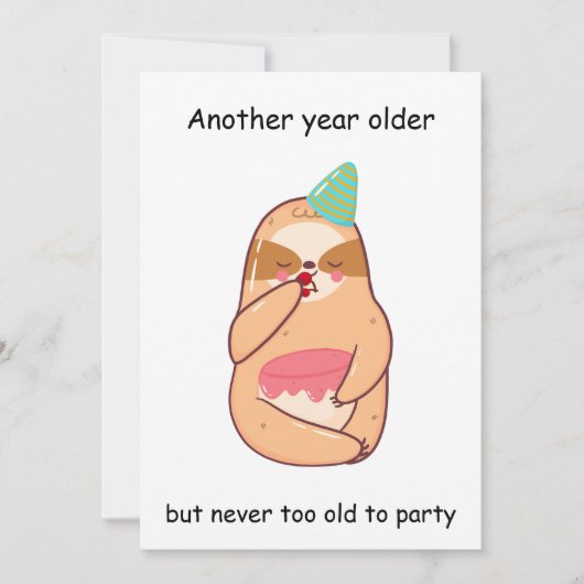 Cute Sloth Birthday Feestdagenkaart (Voorkant)