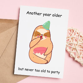 Cute Sloth Birthday Feestdagenkaart