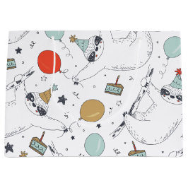 Cute Sloth Birthday Gift Bag Groot Cadeauzakje