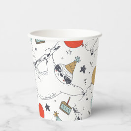 Cute Sloth Birthday Papieren Bekers