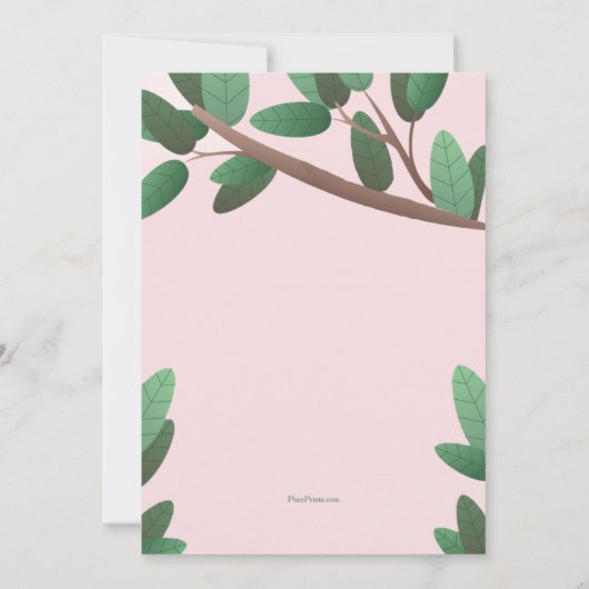 Cute Sloth Birthday Party Kaart (Achterkant)