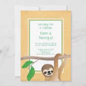 Cute Sloth Birthday Party - Ophangen Kaart (Achterkant)